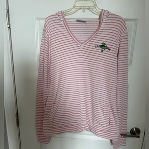 American Princess Pink and White Striped Hoodie